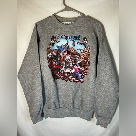 Hanes Disneyland Disney Parks Splash Mountain Grey  Crewneck Size S - Picture 4 of 10